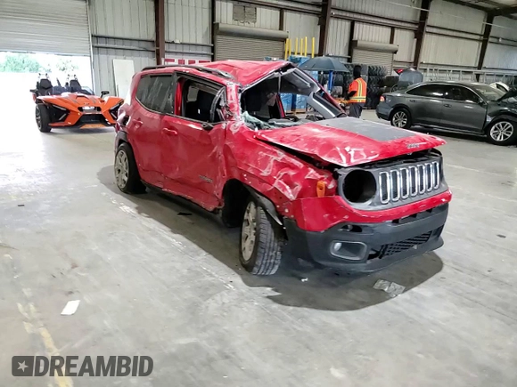 2018 Jeep Renegade Latitude with VIN ZACCJABB8JPG93233, listed as a Copart auction lot 58553795 with Not provided miles and Non repairable. Bid and sale history available at DreamBid. Image 14.