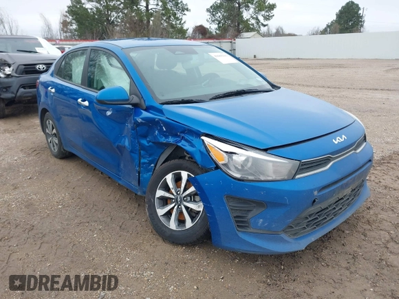 2023 Kia Rio LX with VIN 3KPA24AD9PE517404, listed as a IAAI auction lot 41609216 with 191,122 mi miles. Bid and sale history available at carsss.com. Image 1.