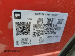 2024 Chevrolet TrailBlazer LT with VIN KL79MRSLXRB052189, listed as a Copart auction lot 60459514 with 2,256 mi miles and Salvage Title. Bid and sale history available at DreamBid. Image 12.