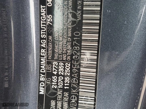 2014 Mercedes-Benz SL-Class SL 550 with VIN WDDJK7DA9EF028710, listed as a Copart auction lot 84898674 with 55,246 mi miles and Salvage Title. Bid and sale history available at carsss.com. Image 12.