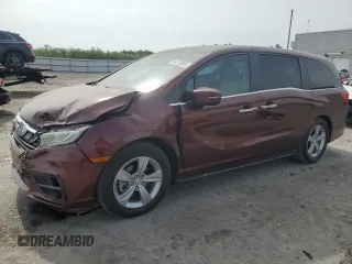 2018 Honda Odyssey EX with VIN 5FNRL6H58JB040766, listed as a Copart auction lot 54702055 with 98,445 mi miles and Salvage title. Bid and sale history available at DreamBid. Image 1.