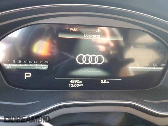 2024 Audi A5 Sportback S line Prestige z VIN WAUEACF51RA122846, wystawiony jako Copart lot #50018975 z przebiegiem Nie podano mil oraz Szkoda całkowita • Salvage title. Historia ofert i sprzedaży dostępna na DreamBid. Obrazek 9.
