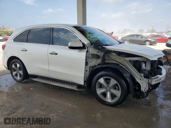 2015 Acura MDX with VIN 5FRYD3H24FB002017, listed as a Copart auction lot 57787255 with 138,046 mi miles and Salvage title. Bid and sale history available at DreamBid. Image 4.