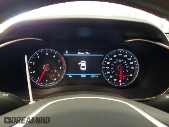 2020 Genesis G70 3.3T with VIN KMTG34LE6LU048573, listed as a Copart auction lot 67907884 with 63,531 mi miles and Salvage Title. Bid and sale history available at carsss.com. Image 9.