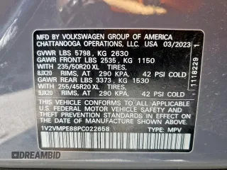 2023 Volkswagen ID.4 Pro z VIN 1V2VMPE88PC022658, wystawiony jako Copart lot #52888005 z przebiegiem 26 756 mil mil oraz Szkody całkowita. Historia ofert i sprzedaży dostępna na DreamBid. Obrazek 14.