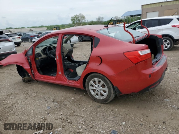 2013 Kia Rio LX with VIN KNADM4A33D6164512, listed as a Copart auction lot 54137825 with Not Provided miles and Salvage Title. Bid and sale history available at DreamBid. Image 2.