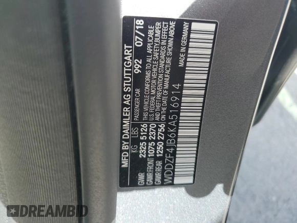 2019 Mercedes-Benz E-Class E 300 with VIN WDDZF4JB6KA516914, listed as a Copart auction lot 50779025 with 0 mi miles and Non Repairable. Bid and sale history available at carsss.com. Image 12.