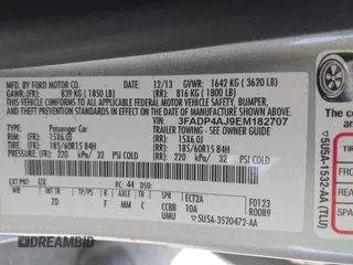2014 Ford Fiesta S with VIN 3FADP4AJ9EM182707, listed as a IAAI auction lot 42264724 with 149,051 mi miles and . Bid and sale history available at DreamBid. Image 9.