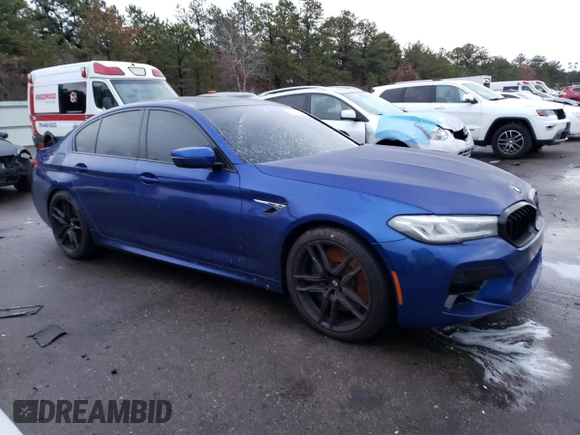 2021 BMW M5 with VIN WBS83CH03MCG05985, listed as a Copart auction lot 72964442 with 1,707 mi miles. Bid and sale history available at carsss.com. Image 4.