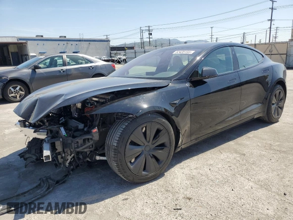 2022 Tesla Model S with VIN 5YJSA1E58NF463934, listed as a Copart auction lot 52435155 with 18,954 mi miles and Salvage Title. Bid and sale history available at DreamBid. Image 1.