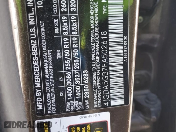 2015 Mercedes-Benz M 400 with VIN 4JGDA5GB7FA502618, listed as a Copart auction lot 49651335 with 141,495 mi miles and Clean Title. Bid and sale history available at DreamBid. Image 13.
