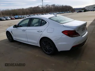 2019 Genesis G70 3.3T Advanced with VIN KMTG74LE1KU030470, listed as a Copart auction lot 50328775 with 27,312 mi miles and Salvage Title. Bid and sale history available at carsss.com. Image 2.