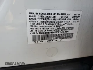 2015 Acura MDX Advance with VIN 5FRYD3H85FB001852, listed as a Copart auction lot 86902384 with 80,195 mi miles and Salvage Title. Bid and sale history available at DreamBid. Image 13.