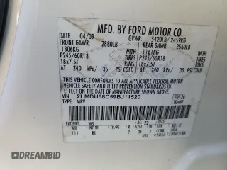 2009 Lincoln MKX with VIN 2LMDU68C59BJ11520, listed as a Copart auction lot 86328924 with 130,847 mi miles and Non Repairable. Bid and sale history available at DreamBid. Image 13.