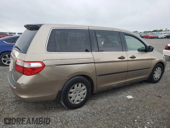 2005 Honda Odyssey LX with VIN 5FNRL382X5B107510, listed as a Copart auction lot 59554905 with 124,393 mi miles and Salvage title. Bid and sale history available at DreamBid. Image 3.
