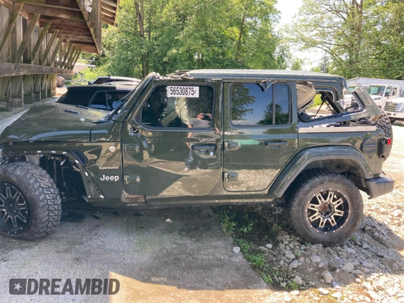 2024 Jeep Wrangler Sahara with VIN 1C4PJXEN8RW116985, listed as a Copart auction lot 56530875 with Not provided miles and Salvage title. Bid and sale history available at DreamBid. Image 5.
