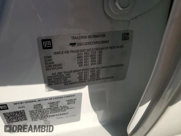 2023 Chevrolet Silverado 1500 RST with VIN 2GCUDEED5P1130952, listed as a Copart auction lot 48106945 with 19,542 mi miles and Clean Title. Bid and sale history available at DreamBid. Image 12.