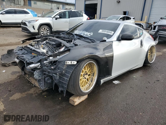 2013 Nissan 370Z with VIN JN1AZ4EH7DM382786, listed as a Copart auction lot 78954654 with 96,789 mi miles and Salvage Title. Bid and sale history available at carsss.com. Image 1.
