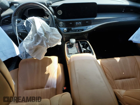 2022 Lexus LS with VIN JTHD51FF0N5015983, listed as a Copart auction lot 52412295 with 0 mi miles and Salvage Title. Bid and sale history available at carsss.com. Image 8.