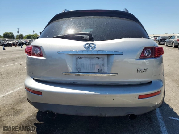 2004 Infiniti FX35 with VIN JNRAS08WX4X221643, listed as a Copart auction lot 67894254 with 0 mi miles and Salvage Title. Bid and sale history available at carsss.com. Image 6.