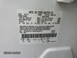 2014 Ford Edge SEL with VIN 2FMDK3JC8EBA62575, listed as a Copart auction lot 47943265 with 125,195 mi miles and Salvage Title. Bid and sale history available at carsss.com. Image 13.