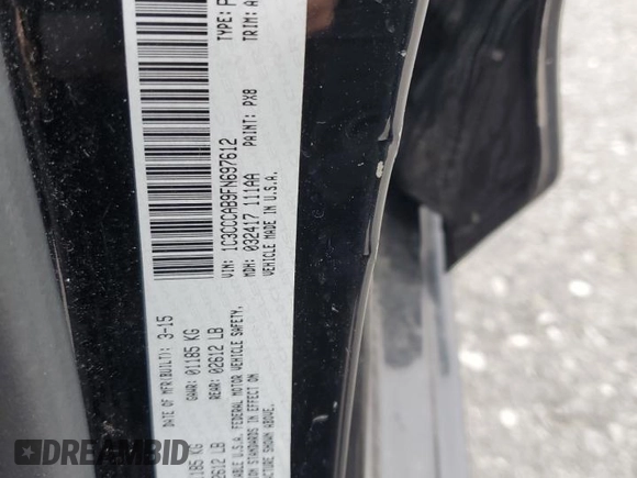 2015 Chrysler 200 Limited with VIN 1C3CCCAB9FN697612, listed as a Copart auction lot 53853535 with 143,761 mi miles and Salvage Title. Bid and sale history available at DreamBid. Image 12.