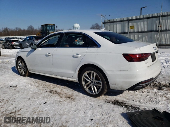 2020 Audi A4 Premium with VIN WAUDNAF45LN014208, listed as a Copart auction lot 89218695 with Not provided miles and Salvage title. Bid and sale history available at DreamBid. Image 2.