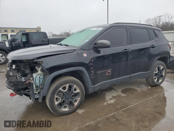 2018 Jeep Compass Trailhawk with VIN 3C4NJDDB6JT456305, listed as a Copart auction lot 44175405 with 124,636 mi miles and Salvage Title. Bid and sale history available at carsss.com. Image 1.