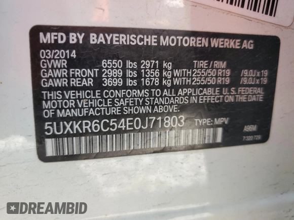 2014 BMW X5 xDrive50i z VIN 5UXKR6C54E0J71803, wystawiony jako Copart lot #60000295 z przebiegiem 130 769 mil mil oraz Czysty tytuł • Clean title. Historia ofert i sprzedaży dostępna na DreamBid. Obrazek 13.