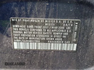 2014 Volkswagen Jetta TDI w/Sunroof & Nav с VIN 3VWPL7AJ6EM627504, выставлен на аукционе IAAI как лот 41970302 с пробегом 62 769 миль миль и . История ставок и продаж доступна на DreamBid. Изображение 9.