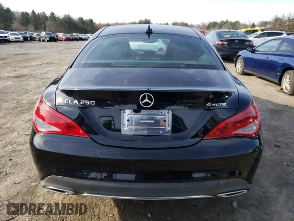 2018 Mercedes-Benz CLA with VIN WDDSJ4GB6JN529693, listed as a Copart auction lot 43001223 with 85,582 mi miles. Bid and sale history available at carsss.com. Image 6.