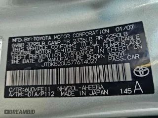 2007 Toyota Prius with VIN JTDKB20U577614027, listed as a Copart auction lot 72271574 with 210,687 mi miles and Clean Title. Bid and sale history available at carsss.com. Image 10.