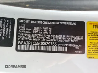 2016 BMW 4 Series 435i with VIN WBA3R1C59GK529765, listed as a Copart auction lot 69156354 with 66,654 mi miles and Salvage title. Bid and sale history available at DreamBid. Image 12.