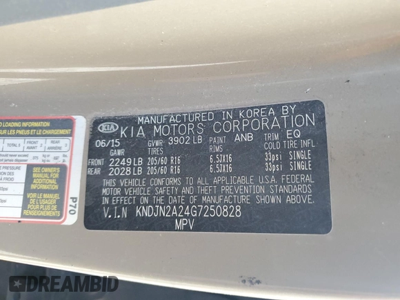 2016 Kia Soul with VIN KNDJN2A24G7250828, listed as a Copart auction lot 50079135 with 0 mi miles and Non Repairable. Bid and sale history available at carsss.com. Image 13.