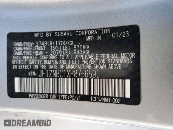 2023 Toyota GR86 with VIN JF1ZNBC1XP8756591, listed as a Copart auction lot 89342485 with 37,686 mi miles and Salvage Title. Bid and sale history available at carsss.com. Image 13.