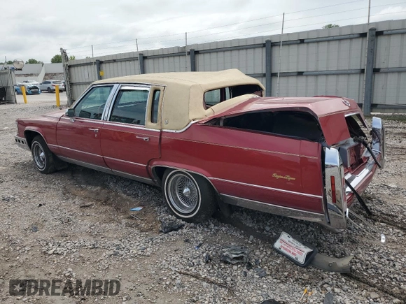 1991 Cadillac Brougham z VIN 1G6DW5474MR703030, wystawiony jako Copart lot #64687894 z przebiegiem 161 866 mil mil oraz Szkoda całkowita • Salvage title. Historia ofert i sprzedaży dostępna na DreamBid. Obrazek 2.