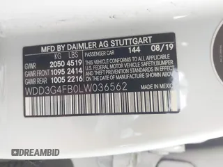 2020 Mercedes-Benz A 220 z VIN WDD3G4FB0LW036562, wystawiony jako IAAI lot #42447595 z przebiegiem 75 612 mil mil oraz . Historia ofert i sprzedaży dostępna na DreamBid. Obrazek 9.