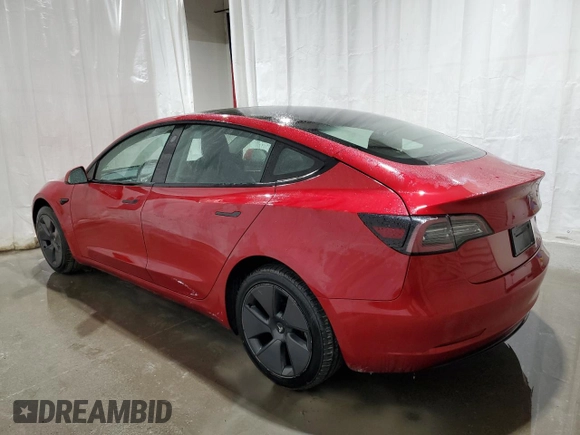 2022 Tesla Model 3 with VIN 5YJ3E1EA7NF372515, listed as a Copart auction lot 52853925 with 56,679 mi miles and Clean Title. Bid and sale history available at carsss.com. Image 2.