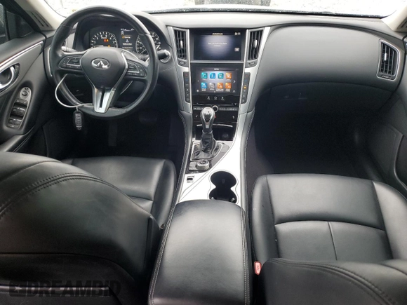 2021 Infiniti Q50 Luxe with VIN JN1EV7BP3MM702065, listed as a Copart auction lot 59577685 with 75,570 mi miles and Salvage title. Bid and sale history available at DreamBid. Image 8.
