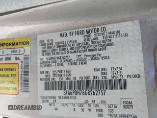 2016 Ford Fusion SE with VIN 3FA6P0H76GR262757, listed as a IAAI auction lot 42515265 with 198,901 mi miles and . Bid and sale history available at DreamBid. Image 9.