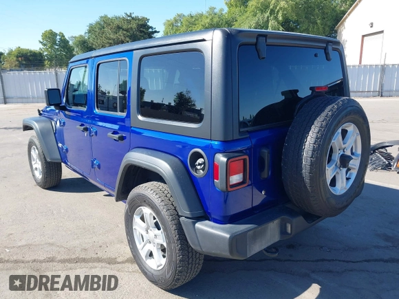 2018 Jeep Wrangler Unlimited Sport z VIN 1C4HJXDGXJW189321, wystawiony jako IAAI lot #42532856 z przebiegiem 46 559 mil mil oraz . Historia ofert i sprzedaży dostępna na DreamBid. Obrazek 3.