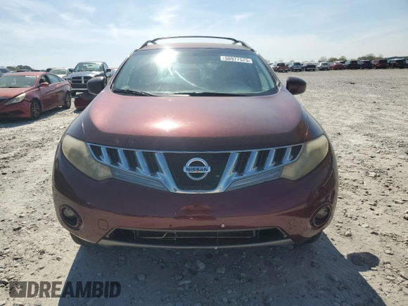 2009 Nissan Murano S with VIN JN8AZ18W89W104047, listed as a Copart auction lot 50977575 with 166,442 mi miles and Salvage Title. Bid and sale history available at carsss.com. Image 5.