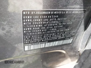 2023 Volkswagen Tiguan SE with VIN 3VVNB7AX2PM064599, listed as a IAAI auction lot 41923005 with Not provided miles and . Bid and sale history available at DreamBid. Image 9.