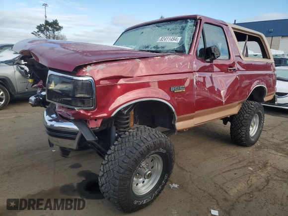 1994 Ford Bronco Custom with VIN 1FMEU15H3RLB53350, listed as a Copart auction lot 82411494 with 101,328 mi miles and Clean Title. Bid and sale history available at DreamBid. Image 1.