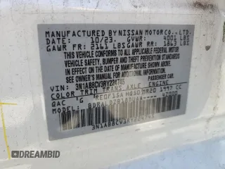 2024 Nissan Sentra SV z VIN 3N1AB8CV3RY224745, wystawiony jako Copart lot #57829955 z przebiegiem 25 449 mil mil oraz Szkoda całkowita • Salvage title. Historia ofert i sprzedaży dostępna na DreamBid. Obrazek 13.
