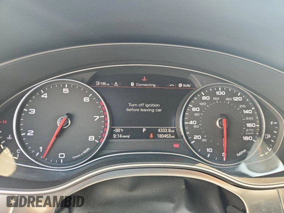 2013 Audi A6 Prestige with VIN WAUHGAFCXDN039478, listed as a Copart auction lot 63867145 with 180,453 mi miles and Salvage title. Bid and sale history available at DreamBid. Image 9.
