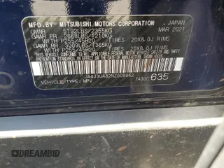2022 Mitsubishi Outlander SE z VIN JA4J3UA82NZ008962, wystawiony jako Copart lot #54831055 z przebiegiem Nie podano mil oraz Szkoda całkowita • Salvage title. Historia ofert i sprzedaży dostępna na DreamBid. Obrazek 13.