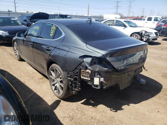 2022 Genesis G70 2.0T with VIN KMTG34TAXNU088980, listed as a Copart auction lot 51467974 with 20,213 mi miles and Salvage Title. Bid and sale history available at carsss.com. Image 2.