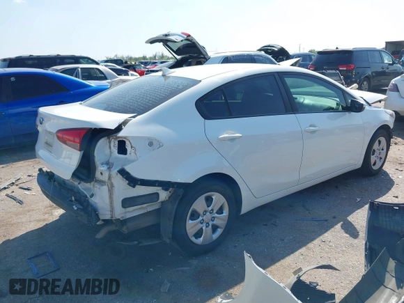 2017 Kia Forte LX with VIN 3KPFK4A71HE082296, listed as a IAAI auction lot 41860381 with 84,130 mi miles. Bid and sale history available at carsss.com. Image 4.
