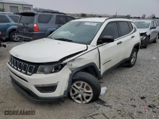 2018 Jeep Compass Sport with VIN 3C4NJDAB2JT261919, listed as a Copart auction lot 43158705 with 244,197 mi miles and Salvage Title. Bid and sale history available at carsss.com. Image 1.